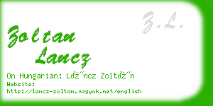 zoltan lancz business card